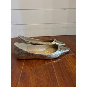 Sam Edelman Women’s Nori Flat Gold Metallic Snake Print Ballet Shoes Size 9 NWOB